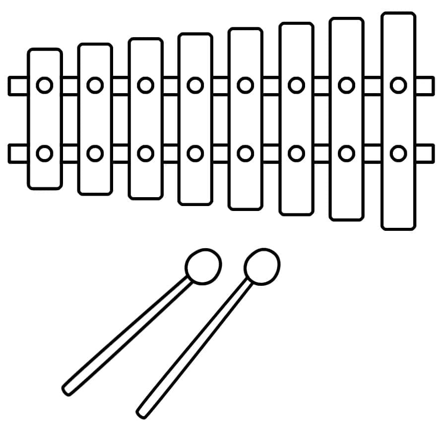 Druckbares Xylophon ausmalbilder