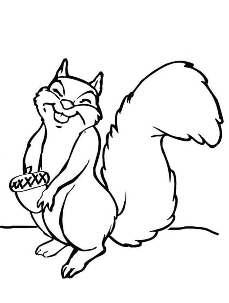 Eichhörnchen für 4-jährige Kinder ausmalbilder