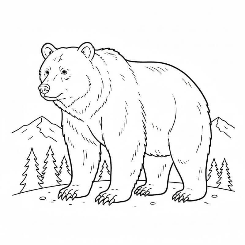 Ein Bär in freier Wildbahn ausmalbilder