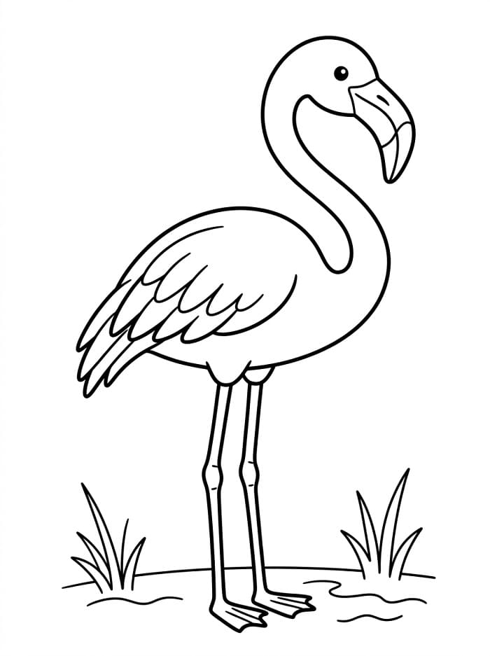 Ein Flamingo ausmalbilder