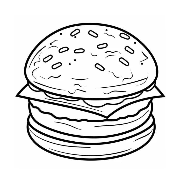 Ein Hamburger ausmalbilder