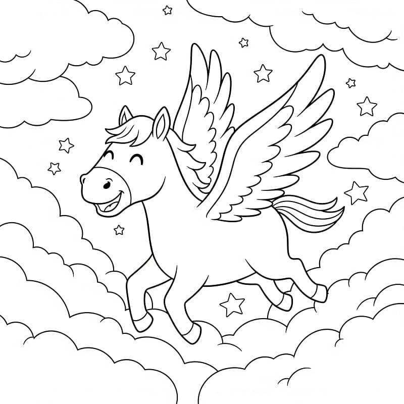Ein Pegasus ausmalbilder