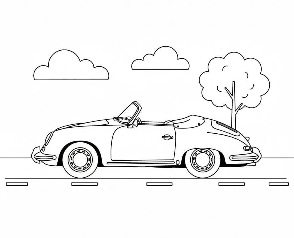 Ein Porsche Auto ausmalbilder