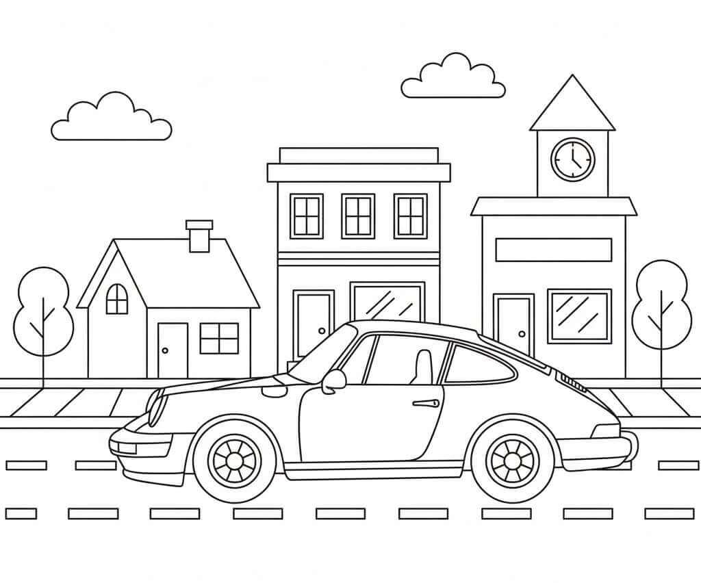 Ein Porsche ausmalbilder