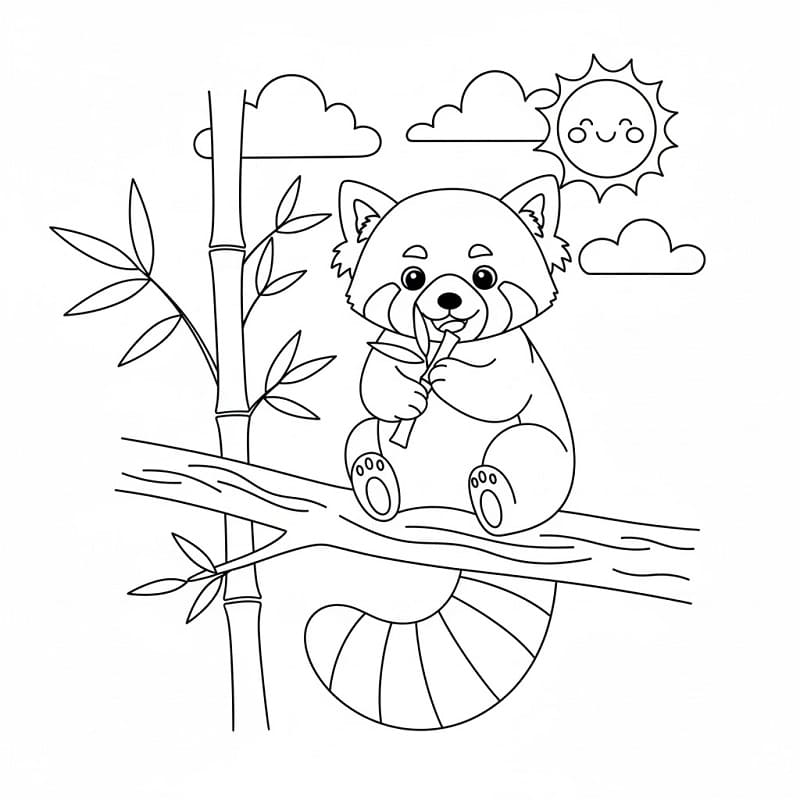 Ein Roter Panda ausmalbilder