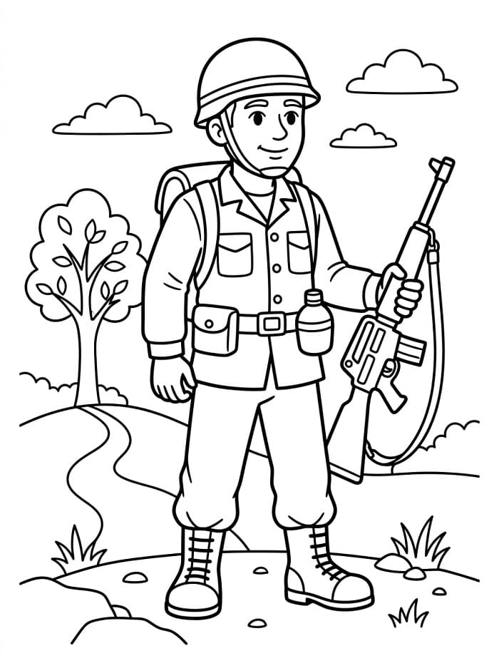 Ein Soldat ausmalbilder