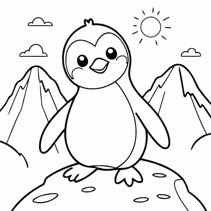 Ein freundlicher Pinguin ausmalbilder