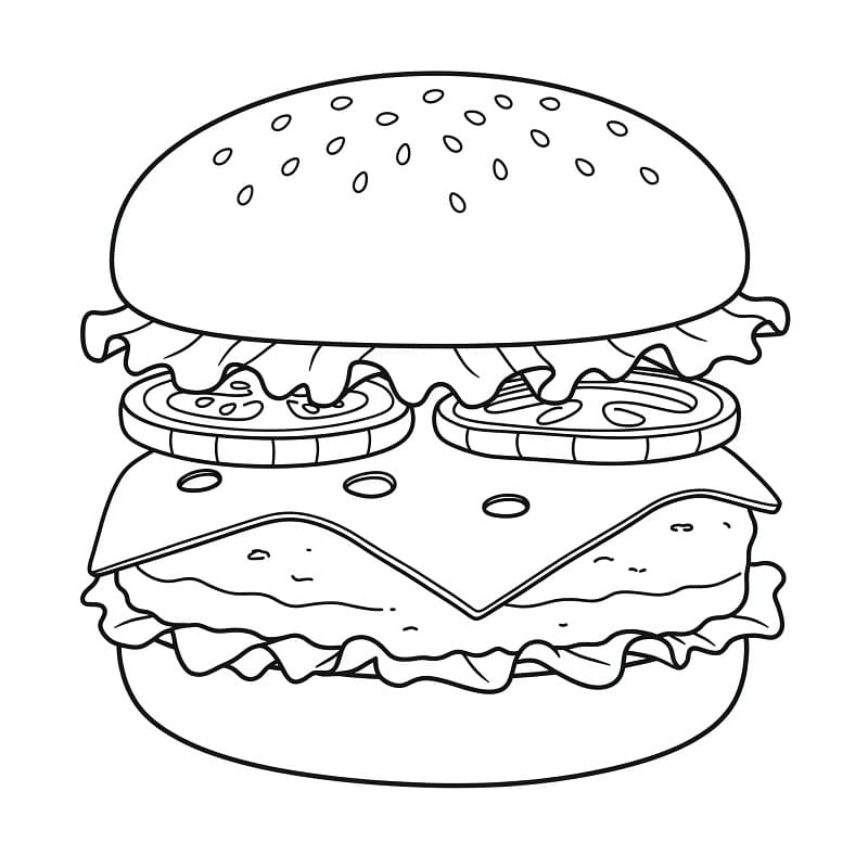 Ein großer Hamburger ausmalbilder