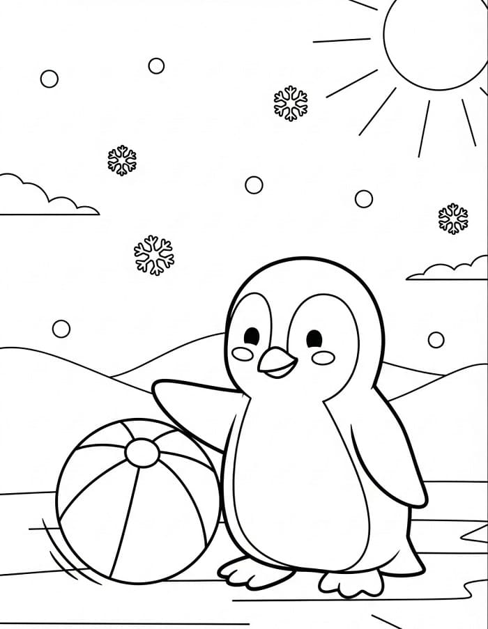 Ein leicht auszumalender Pinguin ausmalbilder