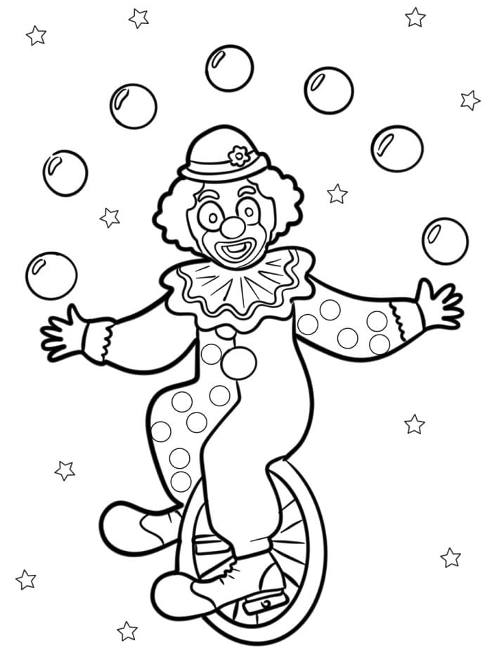 Ein lustiger Clown ausmalbilder