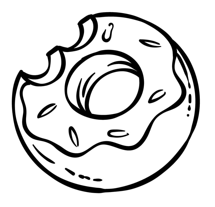 Ein niedlicher Donut ausmalbilder