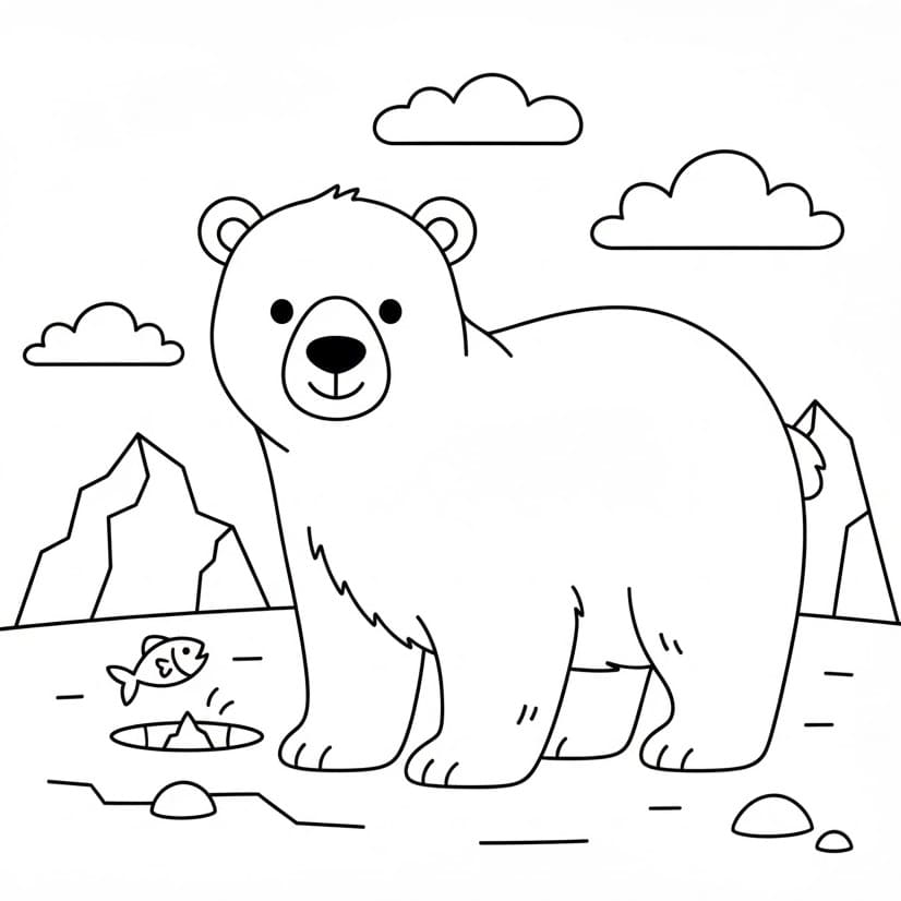 Ein niedlicher Eisbär ausmalbilder