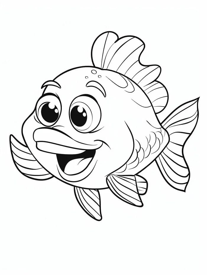 Ein niedlicher Fisch ausmalbilder