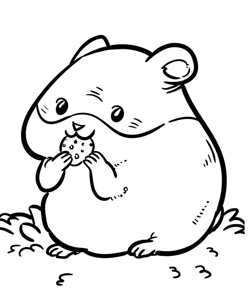 Ein niedlicher Hamster ausmalbilder