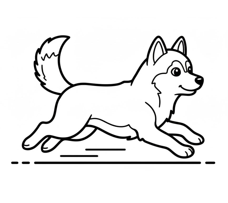 Ein niedlicher Husky ausmalbilder