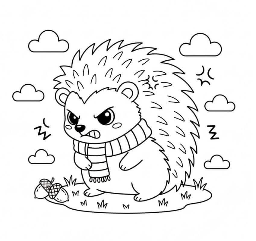 Ein niedlicher Igel ausmalbilder