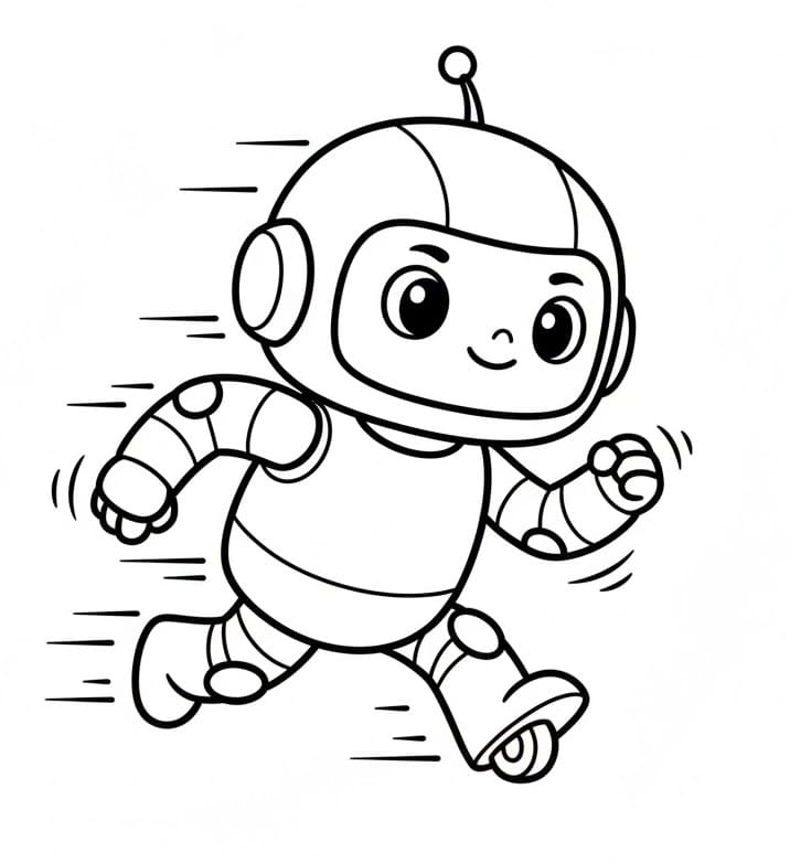Ein niedlicher Roboter ausmalbilder