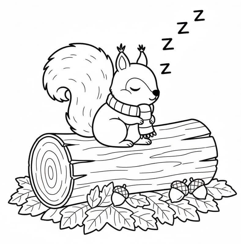 Ein niedliches Eichhörnchen ausmalbilder
