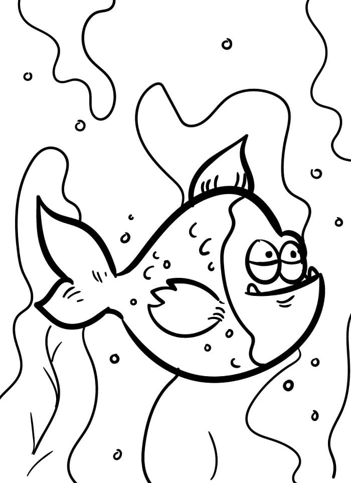 Ein schwimmender Fisch ausmalbilder