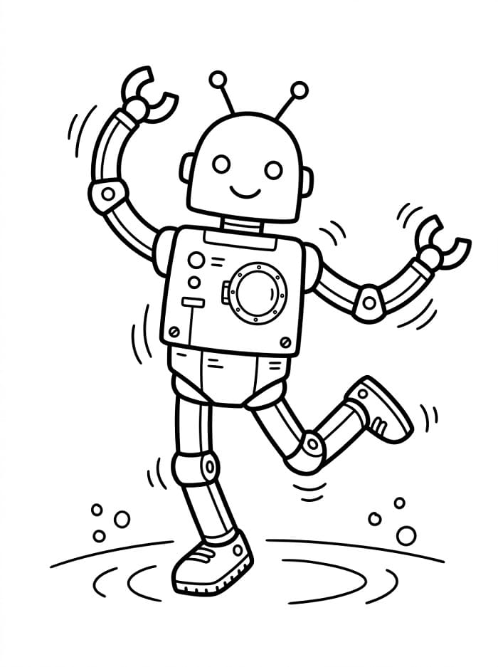 Ein tanzender Roboter ausmalbilder