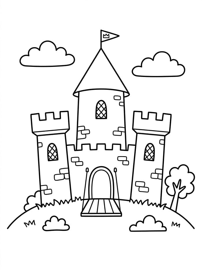 Eine Schloss ausmalbilder