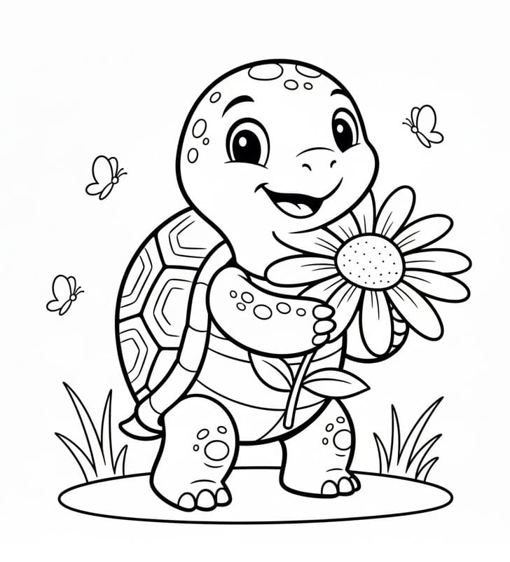 Eine einfache Schildkröte ausmalbilder