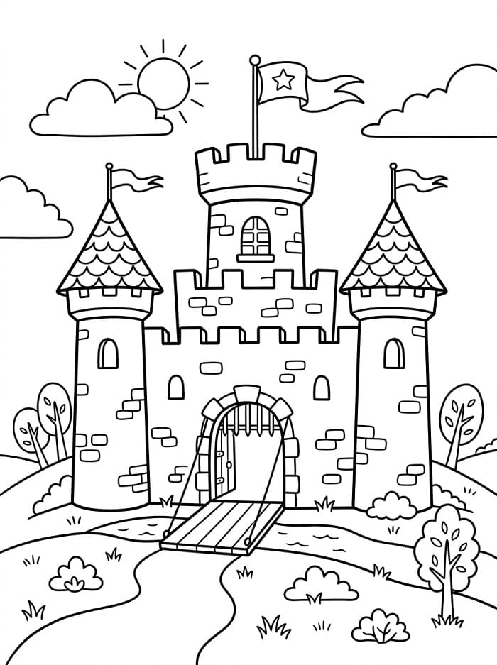 Eine große Schloss ausmalbilder