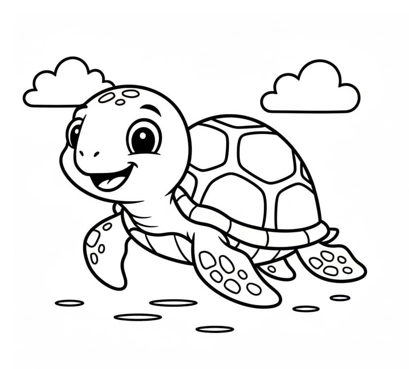 Eine leichte Schildkröte ausmalbilder