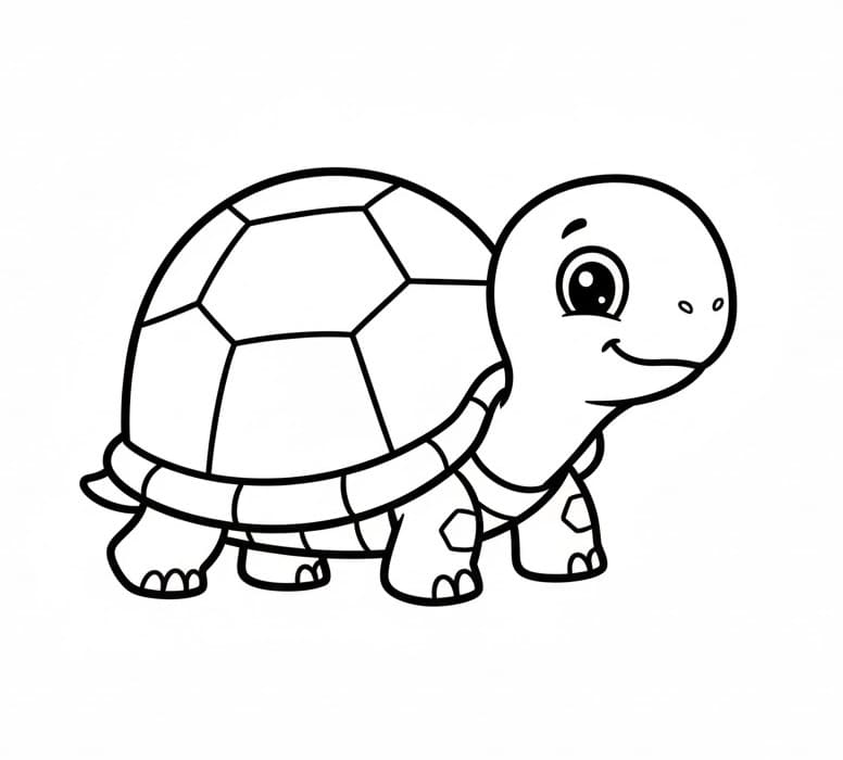 Eine niedliche Schildkröte ausmalbilder
