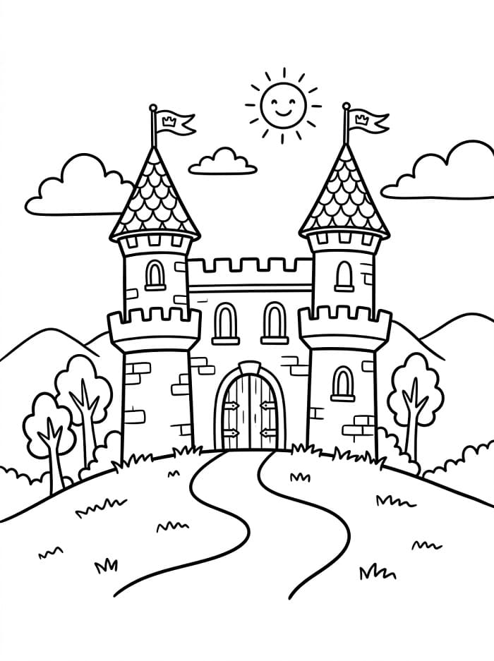 Eine wunderschöne Schloss ausmalbilder
