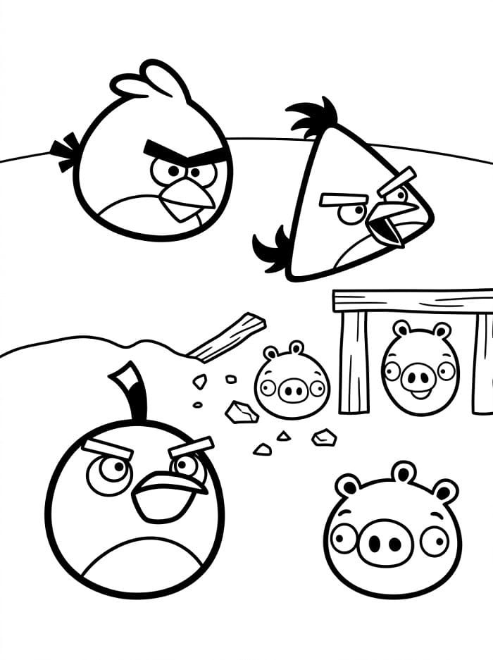 Einfache Angry Birds ausmalbilder