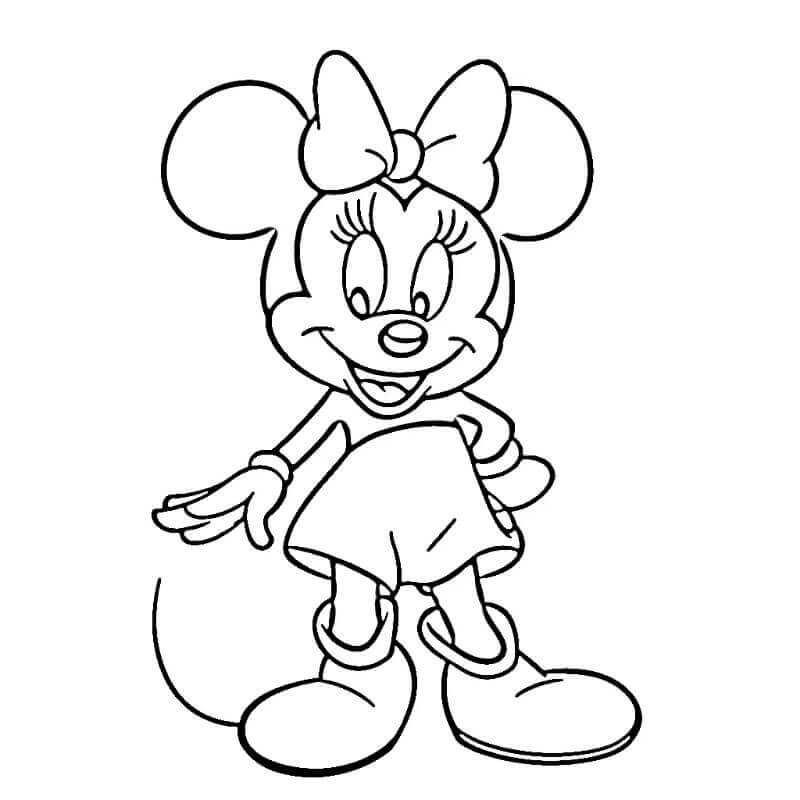Einfache Minnie Maus ausmalbilder