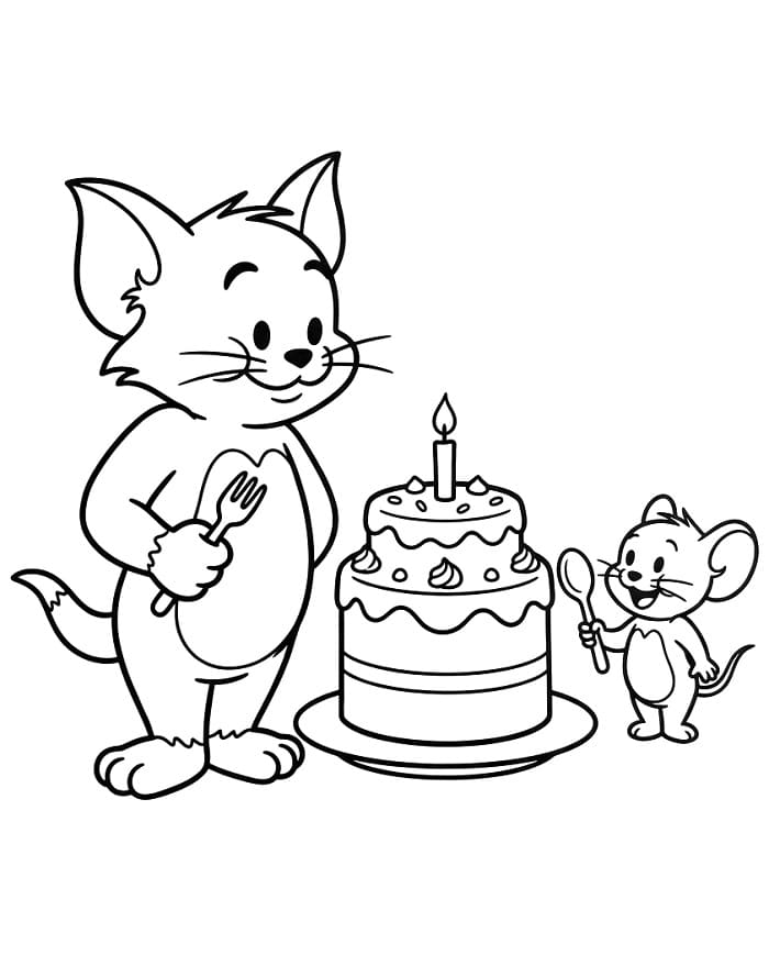 Einfache Tom und Jerry ausmalbilder