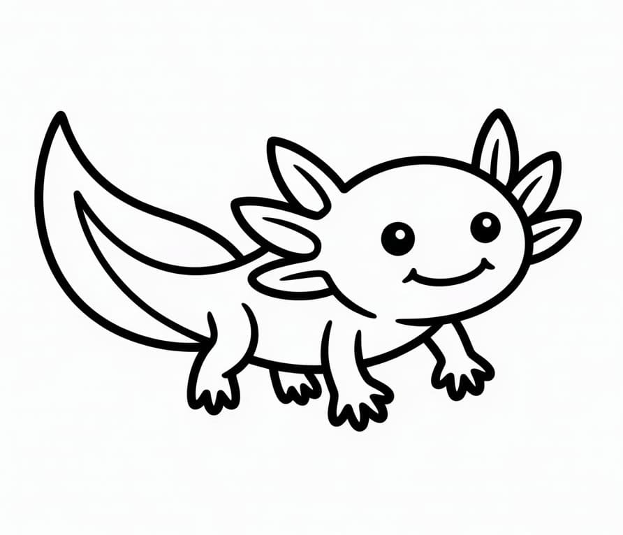 Einfacher Axolotl ausmalbilder