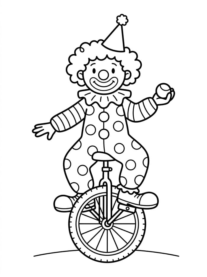 Einfacher Clown ausmalbilder