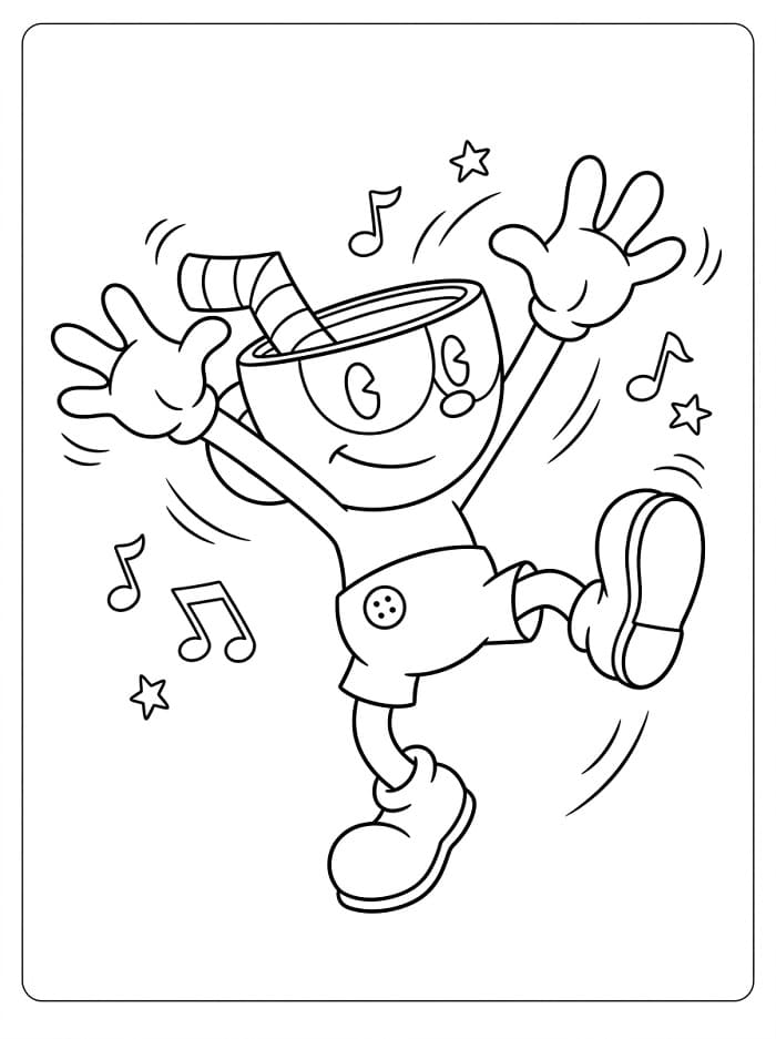 Einfacher Cuphead ausmalbilder