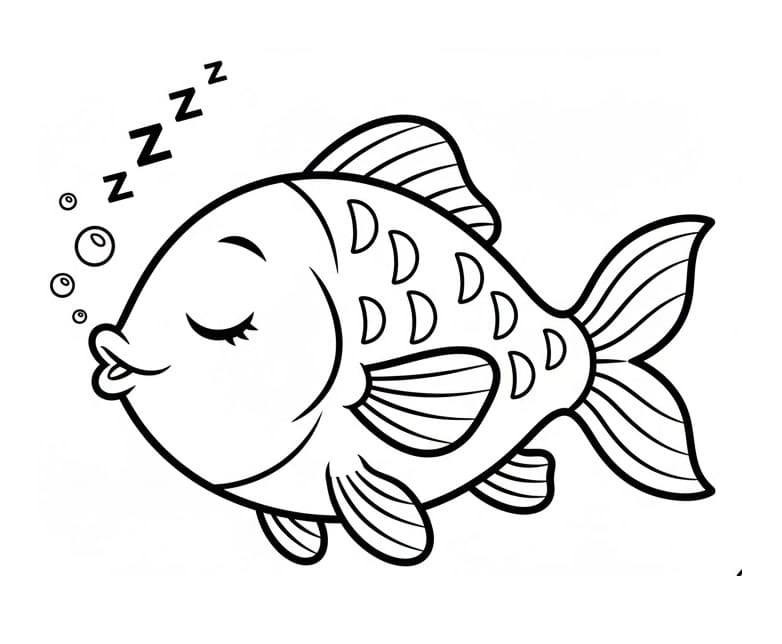 Einfacher Fisch ausmalbilder