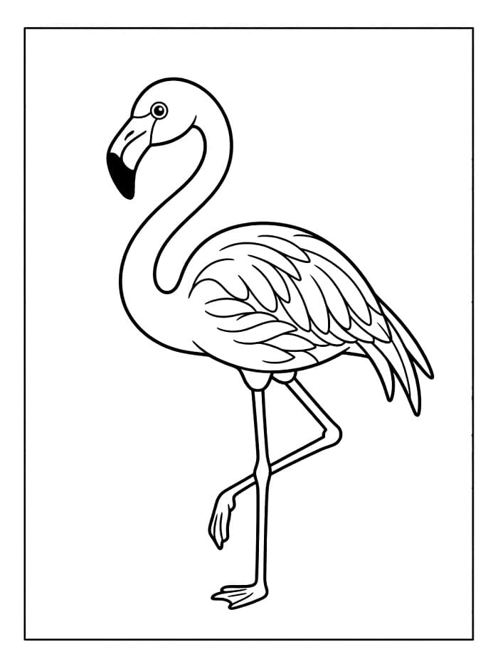 Einfacher Flamingo ausmalbilder