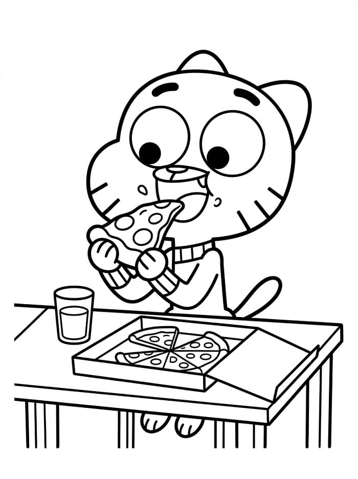 Einfacher Gumball ausmalbilder