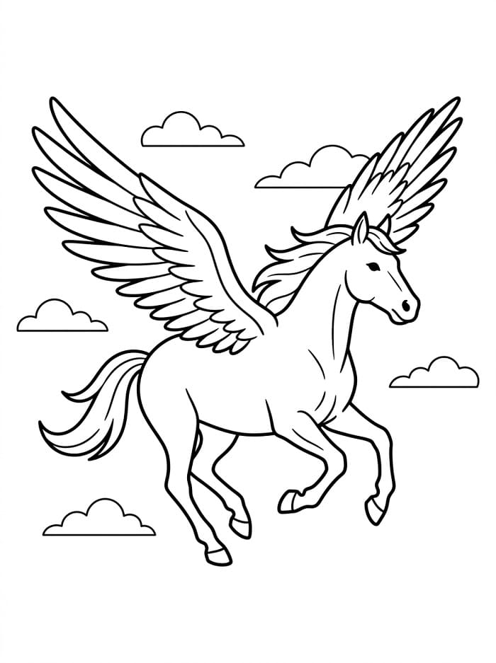 Einfacher Pegasus ausmalbilder