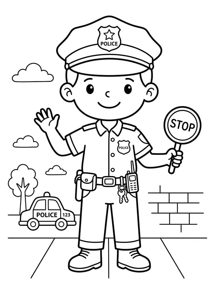 Einfacher Polizist ausmalbilder