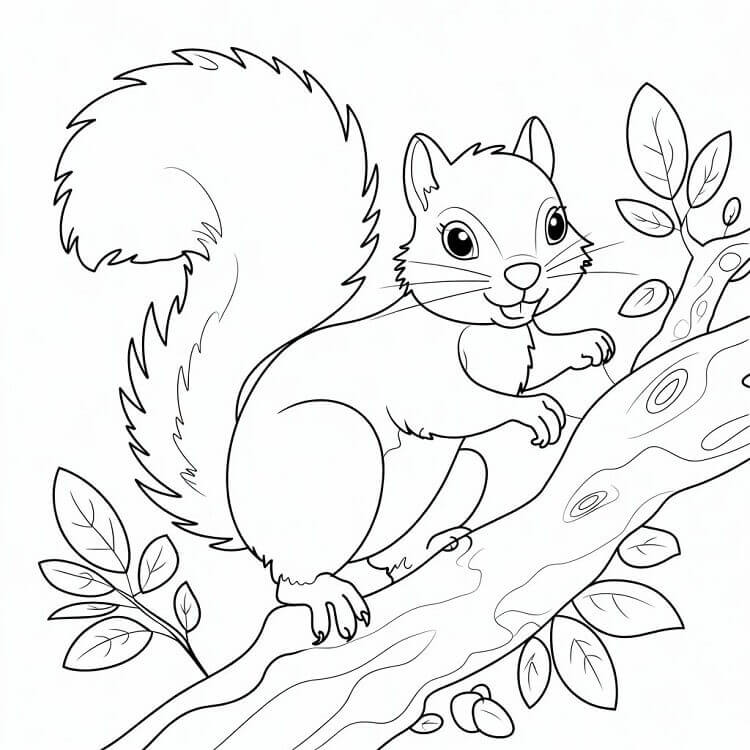Einfaches Eichhörnchen ausmalbilder