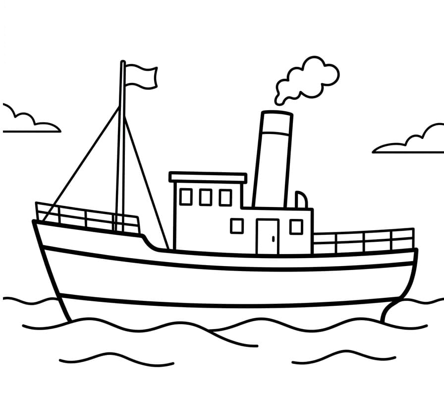 Einfaches Schiff ausmalbilder
