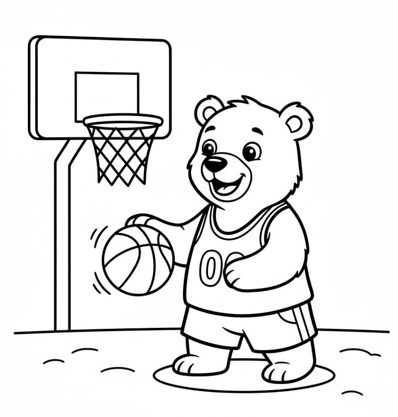 Eisbär spielt Basketball ausmalbilder