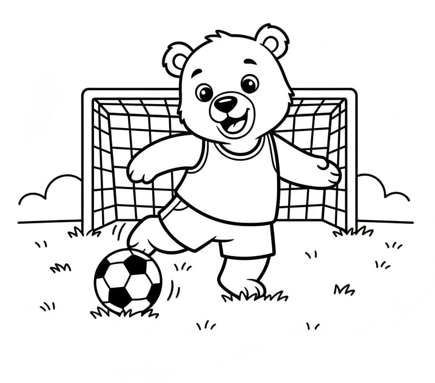 Eisbär spielt Fußball ausmalbilder
