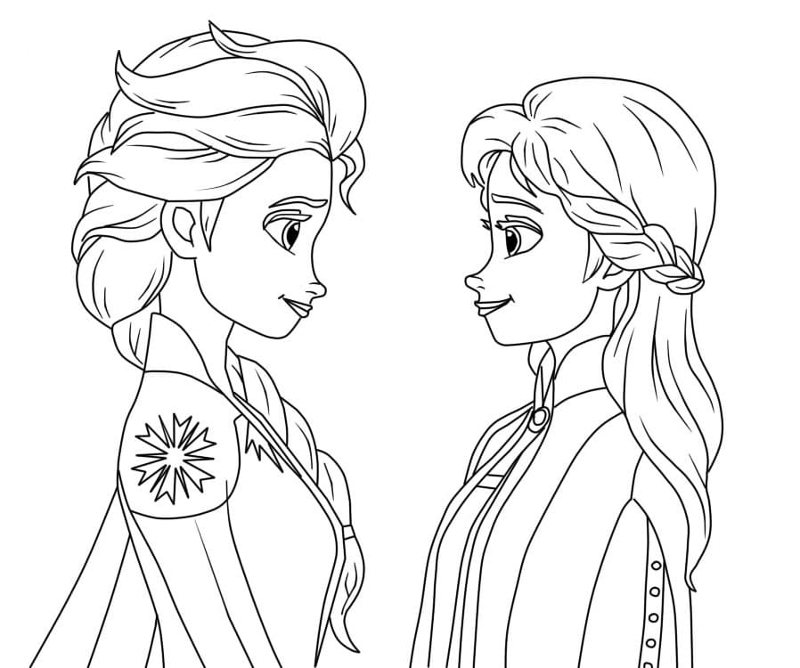 Elsa und Anna (3) ausmalbilder