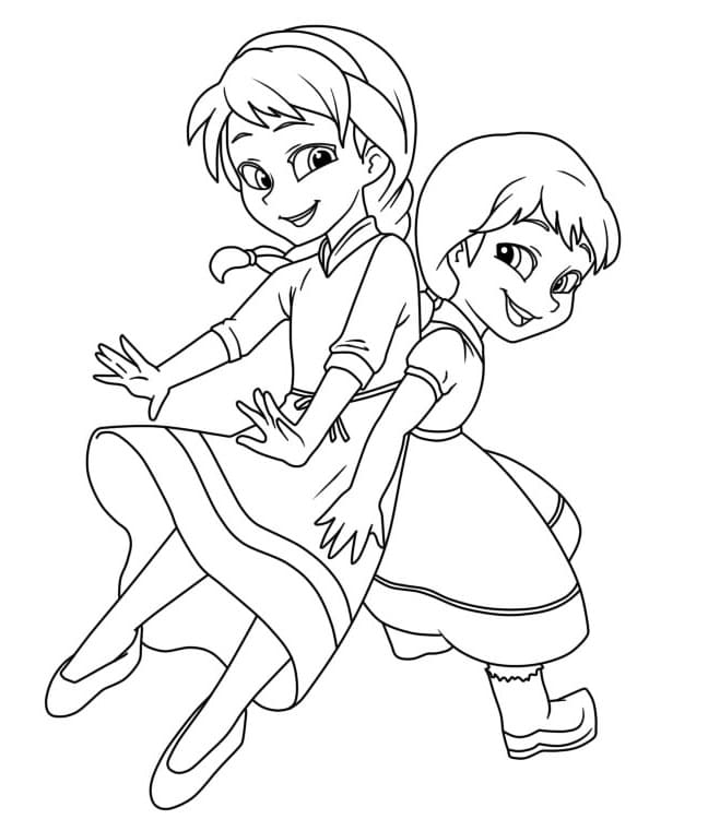 Elsa und Anna (5) ausmalbilder