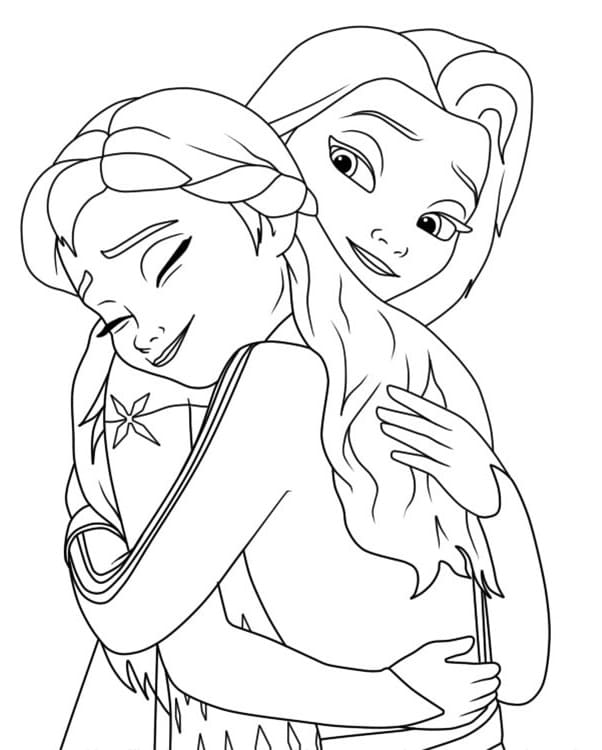 Elsa und Anna für 4-jährige Kinder ausmalbilder