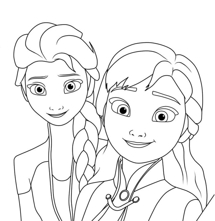Elsa und Anna für 5-jährige Kinder ausmalbilder
