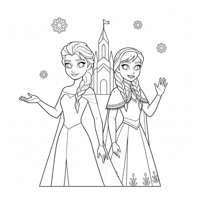 Elsa und Anna kostenlos ausmalbilder